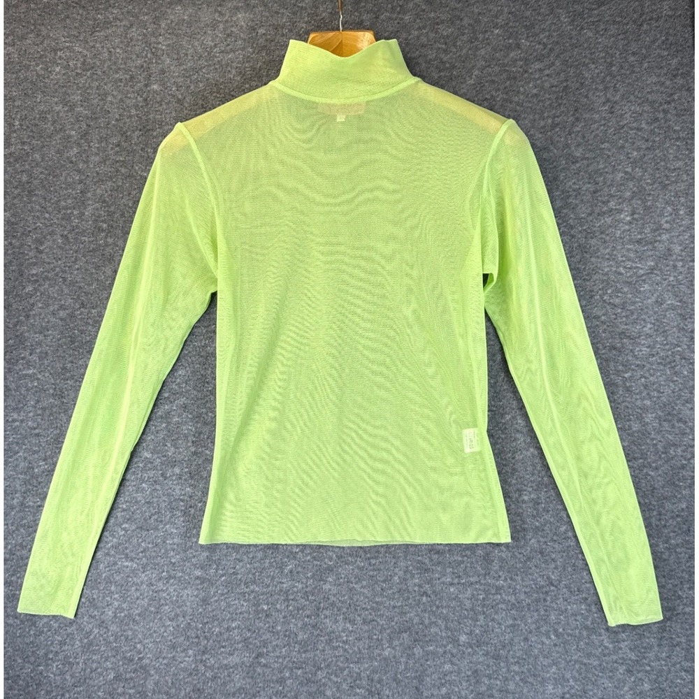 Odd Lemon Existence Mock Neck Top Womens S Neon Sheer Handmade In Coppenhagen